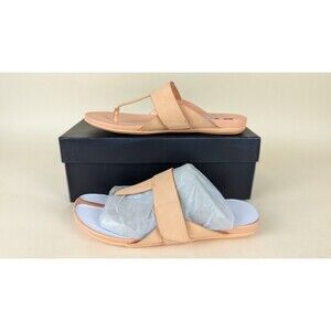 Naturalizer Genn-Twirl  Thong Sandals Womens 8 M Peach Faux Nubuck Shoes NWB